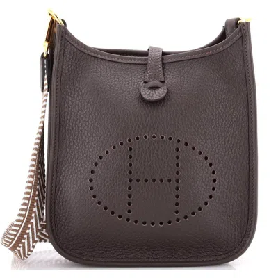 Pre-owned Hermes  Hermes Evelyne Bag Gen Iii Clemence Tpm In Brown