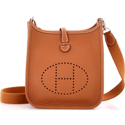 Pre-owned Hermes  Hermes Evelyne Bag Gen Iii Clemence Tpm In Gold