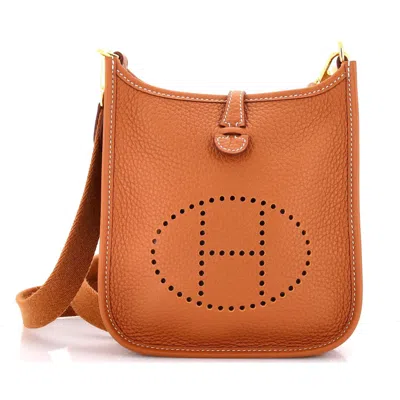 Pre-owned Hermes  Hermes Evelyne Bag Gen Iii Clemence Tpm In Gold