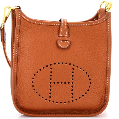 Pre-owned Hermes  Hermes Evelyne Bag Gen Iii Clemence Tpm In Gold