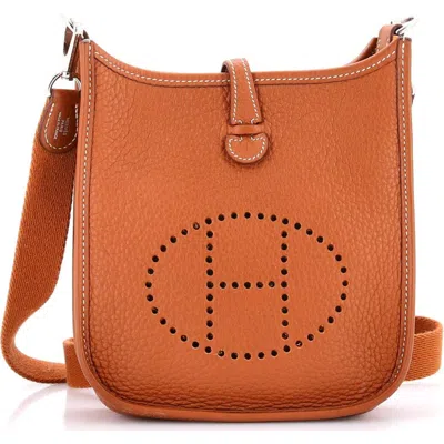 Pre-owned Hermes  Hermes Evelyne Bag Gen Iii Clemence Tpm In Gold