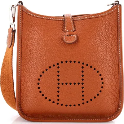 Pre-owned Hermes  Hermes Evelyne Bag Gen Iii Clemence Tpm In Gold