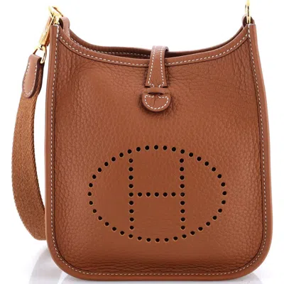 Pre-owned Hermes  Hermes Evelyne Bag Gen Iii Clemence Tpm In Gold