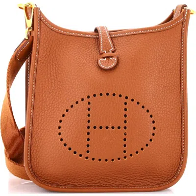 Pre-owned Hermes  Hermes Evelyne Bag Gen Iii Clemence Tpm In Brown