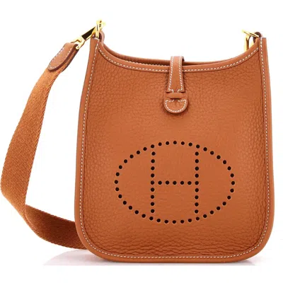 Pre-owned Hermes  Hermes Evelyne Bag Gen Iii Clemence Tpm In Gold