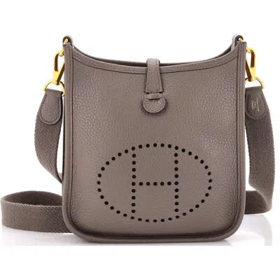 Pre-owned Hermes  Hermes Evelyne Bag Gen Iii Clemence Tpm In White