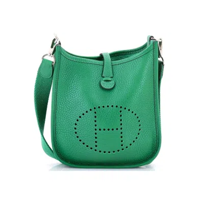 Pre-owned Hermes  Hermes Evelyne Bag Gen Iii Clemence Tpm In Green