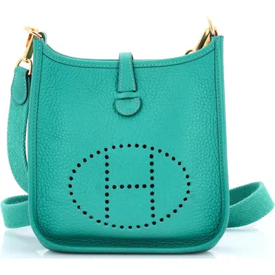 Pre-owned Hermes  Hermes Evelyne Bag Gen Iii Clemence Tpm In Green