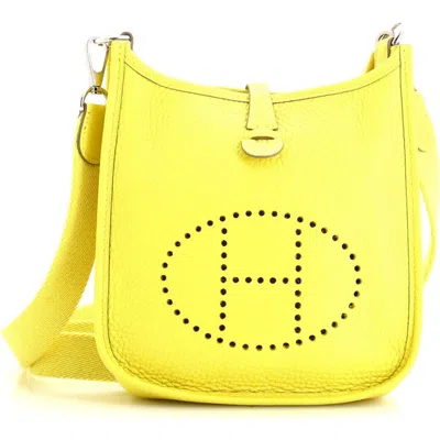 Pre-owned Hermes  Hermes Evelyne Bag Gen Iii Clemence Tpm In Yellow