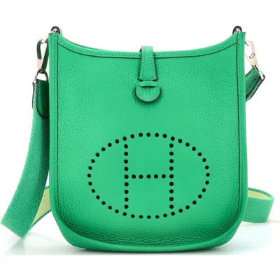 Pre-owned Hermes  Hermes Evelyne Bag Gen Iii Clemence Tpm In Green