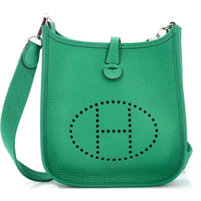 Pre-owned Hermes  Hermes Evelyne Bag Gen Iii Clemence Tpm In Green
