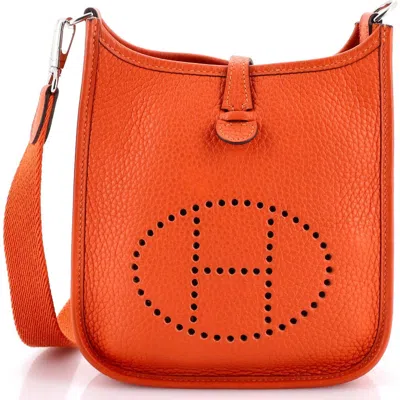 Pre-owned Hermes  Hermes Evelyne Bag Gen Iii Clemence Tpm In Orange