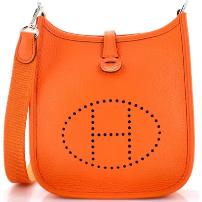 Pre-owned Hermes  Hermes Evelyne Bag Gen Iii Clemence Tpm In Orange