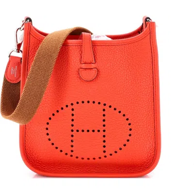 Pre-owned Hermes  Hermes Evelyne Bag Gen Iii Clemence Tpm In Orange