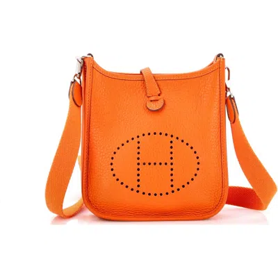 Pre-owned Hermes  Hermes Evelyne Bag Gen Iii Clemence Tpm In Orange