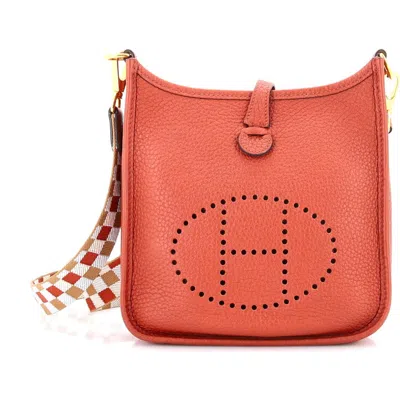 Pre-owned Hermes  Hermes Evelyne Bag Gen Iii Clemence Tpm In Orange