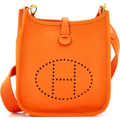 Pre-owned Hermes  Hermes Evelyne Bag Gen Iii Clemence Tpm In Orange
