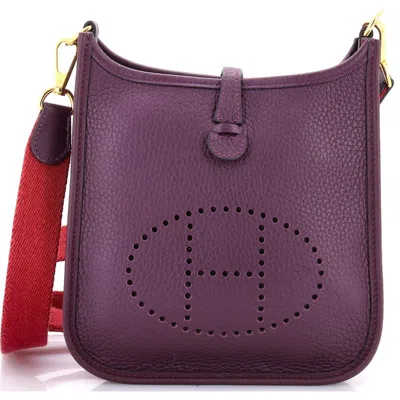 Pre-owned Hermes  Hermes Evelyne Bag Gen Iii Clemence Tpm In Purple