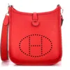 Pre-owned Hermes  Hermes Evelyne Bag Gen Iii Clemence Tpm In Red