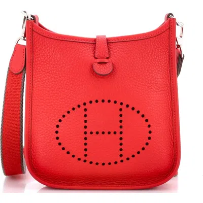 Pre-owned Hermes  Hermes Evelyne Bag Gen Iii Clemence Tpm In Red