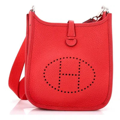Pre-owned Hermes  Hermes Evelyne Bag Gen Iii Clemence Tpm In Red