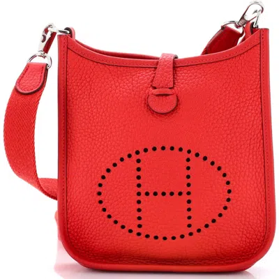 Pre-owned Hermes  Hermes Evelyne Bag Gen Iii Clemence Tpm In Red