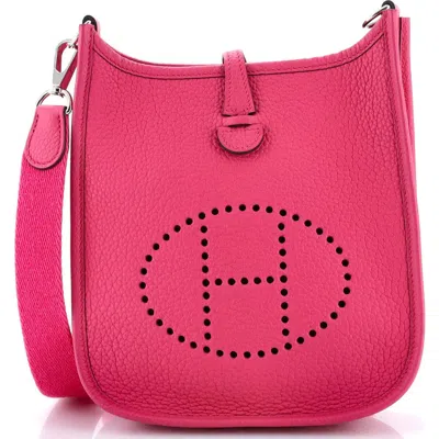 Pre-owned Hermes  Hermes Evelyne Bag Gen Iii Clemence Tpm In White