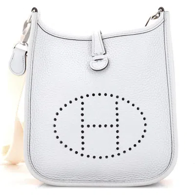 Pre-owned Hermes  Hermes Evelyne Bag Gen Iii Clemence Tpm In White