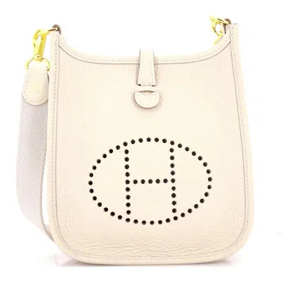 Pre-owned Hermes  Hermes Evelyne Bag Gen Iii Clemence Tpm In Neutral