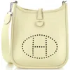 Pre-owned Hermes  Hermes Evelyne Bag Gen Iii Clemence Tpm In White