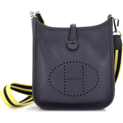 Pre-owned Hermes  Hermes Evelyne Bag Gen Iii Epsom Tpm In Blue