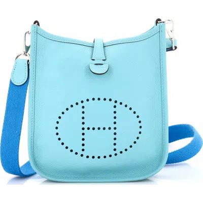 Pre-owned Hermes  Hermes Evelyne Bag Gen Iii Epsom Tpm In Blue