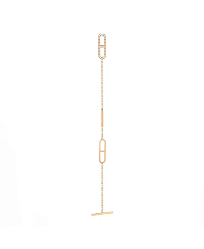 Pre-owned Pre-owned Hermes  Hermes Ever Chaine D'ancre Bracelet 18k Rose Gold With Diamonds In Pink