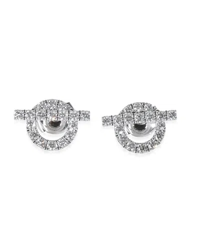 Pre-owned Pre-owned Hermes  Hermes Finesse 18k White Gold Earrings