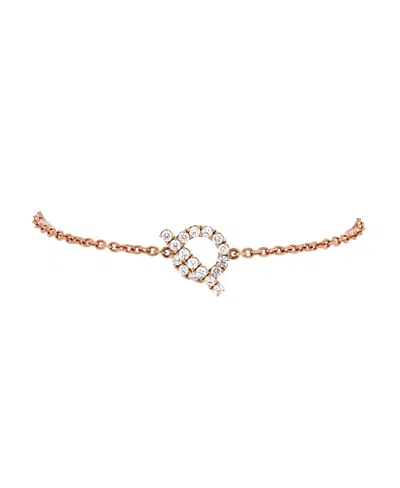 Pre-owned Pre-owned Hermes  Hermes Finesse Bracelet 18k Rose Gold And Diamonds In Pink