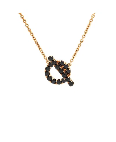 Pre-owned Pre-owned Hermes  Hermes Finesse Pendant Necklace 18k Rose Gold And Black Spinels