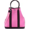 Pre-owned Hermes  Hermes Garden File Tote Toile And Leather 28 In Pink