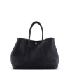 Pre-owned Hermes  Hermes Garden Party Tote Leather 30 In Black