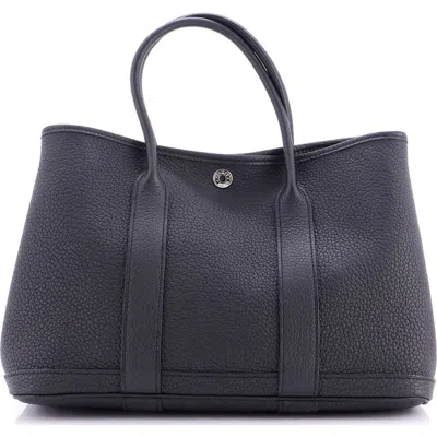 Pre-owned Hermes  Hermes Garden Party Tote Leather 30 In Black