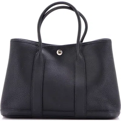 Pre-owned Hermes  Hermes Garden Party Tote Leather 30 In Black