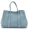Pre-owned Hermes  Hermes Garden Party Tote Leather 30 In Blue
