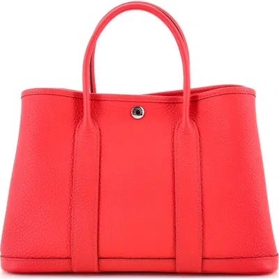 Pre-owned Hermes  Hermes Garden Party Tote Leather 30 In Red