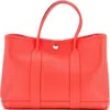Pre-owned Hermes  Hermes Garden Party Tote Leather 30 In Red