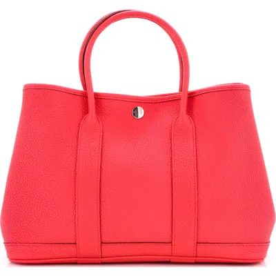 Pre-owned Hermes  Hermes Garden Party Tote Leather 30 In Red