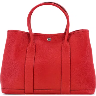 Pre-owned Hermes  Hermes Garden Party Tote Leather 36 In Red