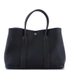 Pre-owned Hermes  Hermes Garden Party Tote Leather 36 In Black