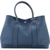Pre-owned Hermes  Hermes Garden Party Tote Leather 36 In Blue