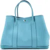 Pre-owned Hermes  Hermes Garden Party Tote Leather 36 In Blue