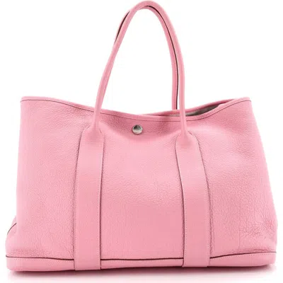 Pre-owned Hermes  Hermes Garden Party Tote Leather 36 In Pink