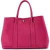 Pre-owned Hermes  Hermes Garden Party Tote Leather 36 In Purple